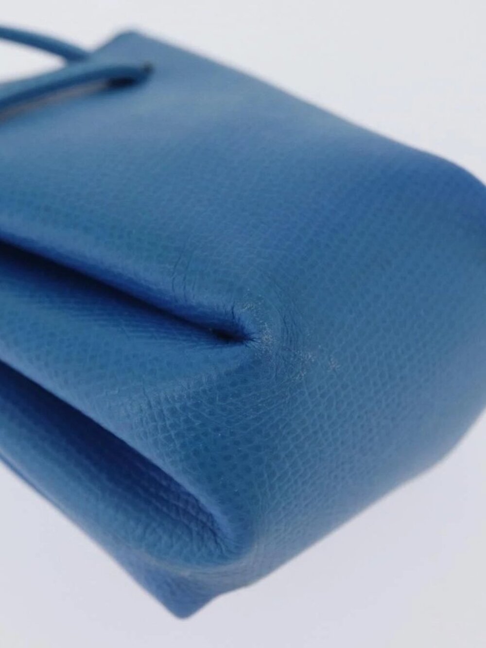 HERMES Vespa Pouch Leather Blue Auth 170911 - Picture 13 of 15